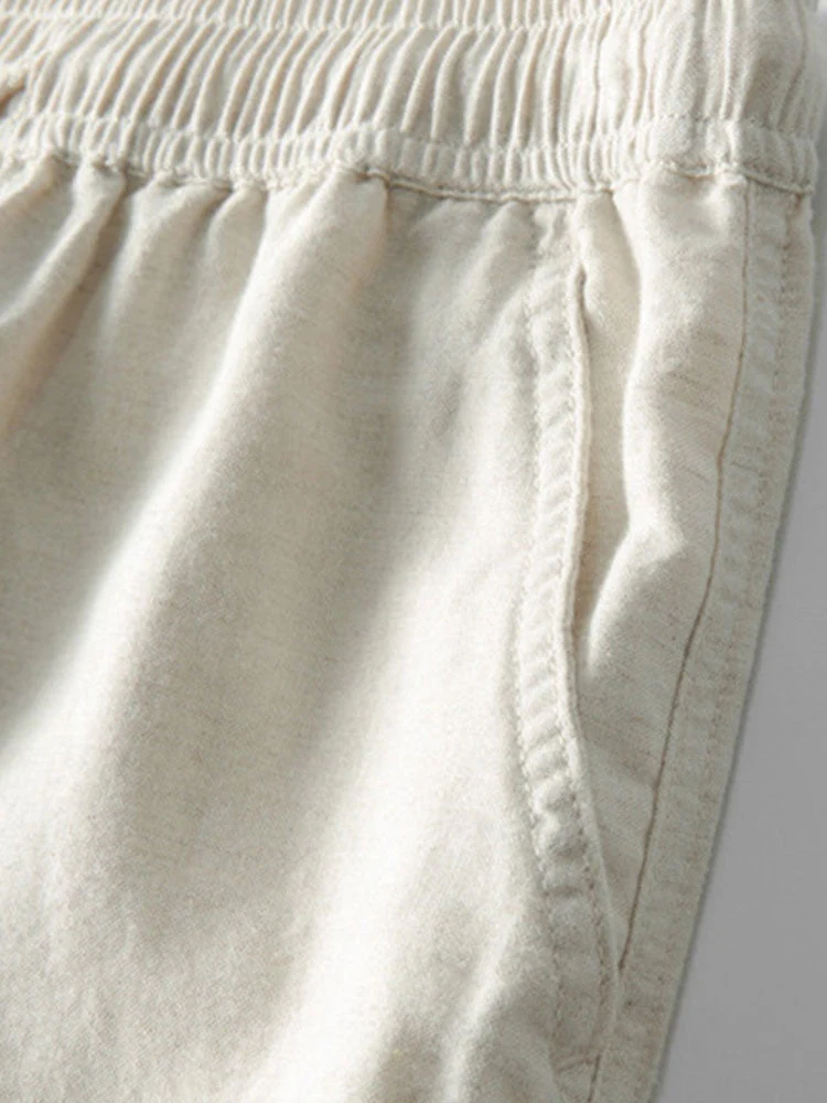 Adham® | Short Sleeve Stand Collar Shirt & Straight Leg Linen Pants - Image 16