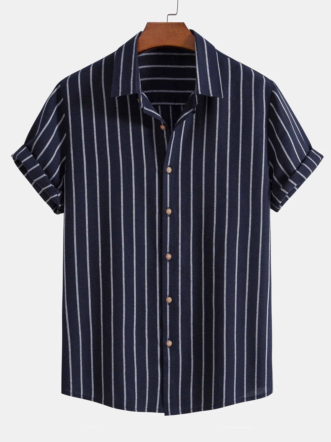 Omar® | Cotton Blend Striped Button Up Shirt & Straight Leg Linen Pants - Image 7
